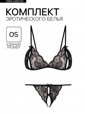 Комплект эротического белья, единый размер, черный